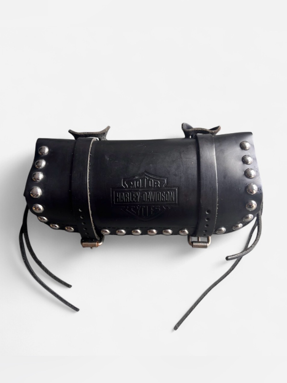 Vintage Y2K Harley-Davidson® Sissy Bar Bag Studded Black Leather retailed $125